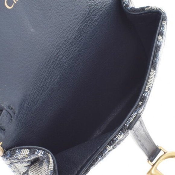 CHRISTIAN DIOR Saddle Nano Trotter Navy Blue Chain Wallet - Picture 9 of 12